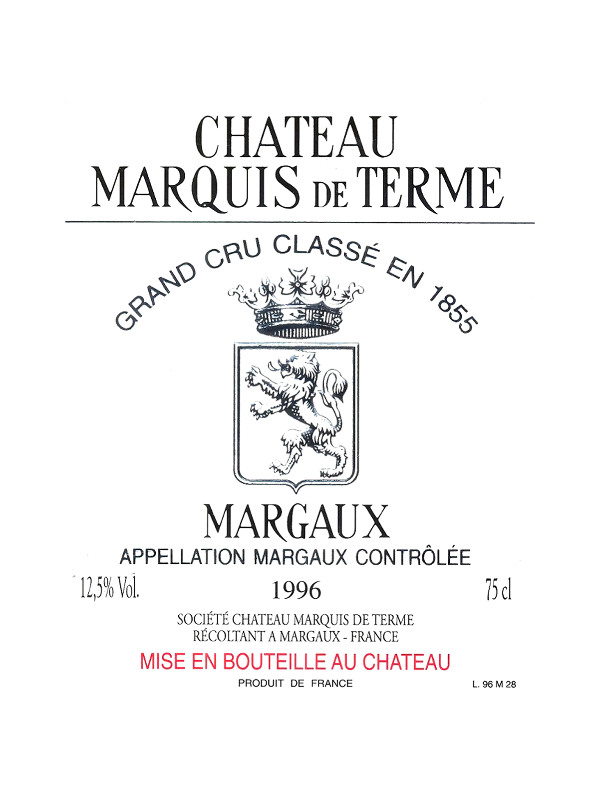 Marquis Terme, Bordeaux, Margaux, France, AOC, 4eme Cru Classe