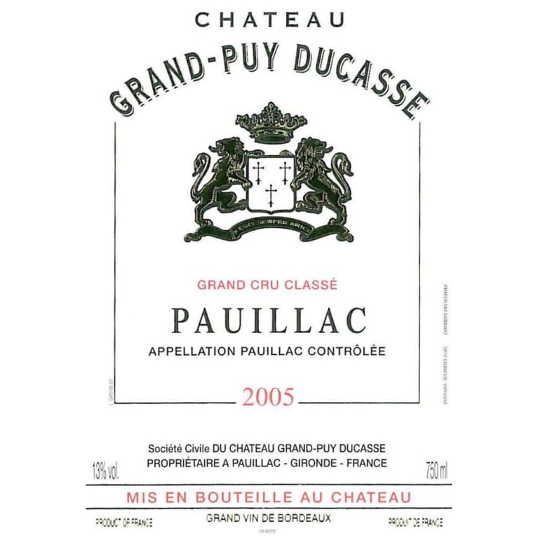 Grand Puy Ducasse, Bordeaux, Pauillac, France, AOC, 5eme Cru Classe