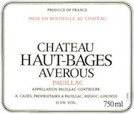 Haut Bages Averous, Bordeaux, Pauillac, France, AOC